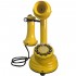 Telefone Antigo Retrô Castiçal em Metal Amarelo