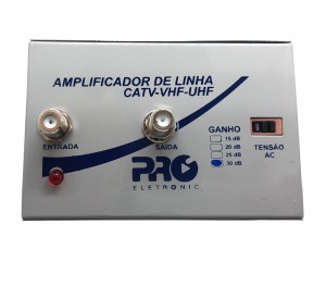 Amplificador de Linha VHF UHF HDTV TV Digital 30dB PQAL-3000