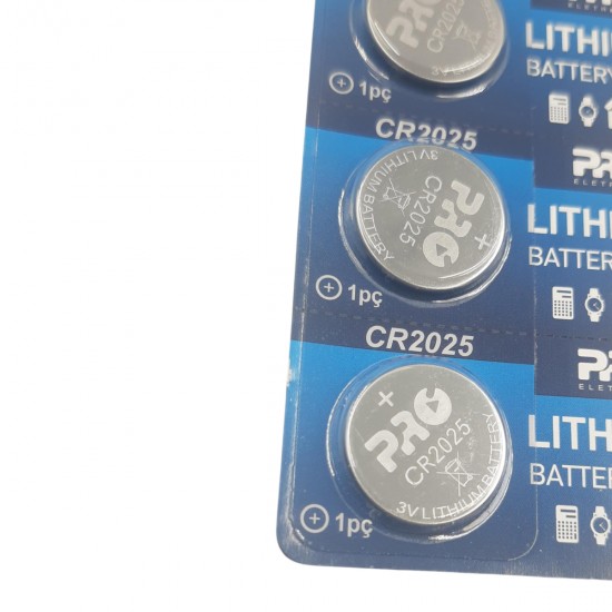 Bateria Lítio 3V CR2025 - 5 unidades