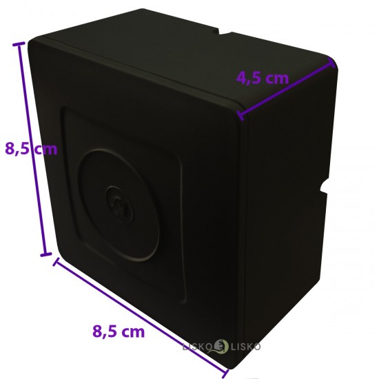 Caixa de Sobrepor CFTV Quadrada Preta 8,5x8,5x4,5cm