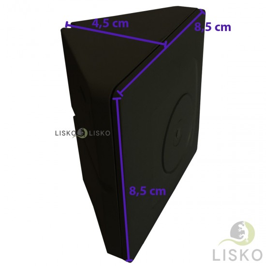 Caixa de Sobrepor CFTV Triangular Preta 8,5x8,5x4,5cm