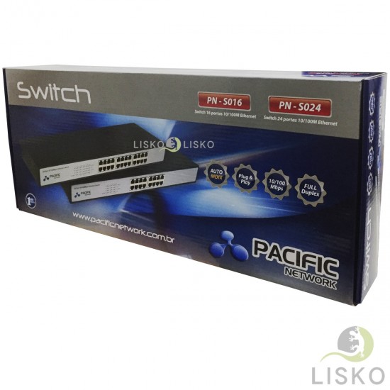 Switch 16 Portas 10/100mbps PN-S016